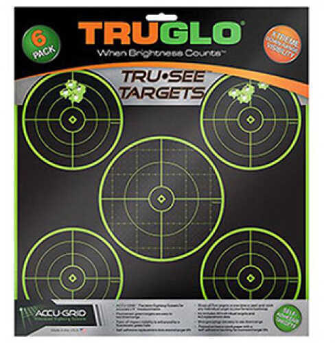 Truglo TRU-See Targets 5-Bull 12X12" 6Pk